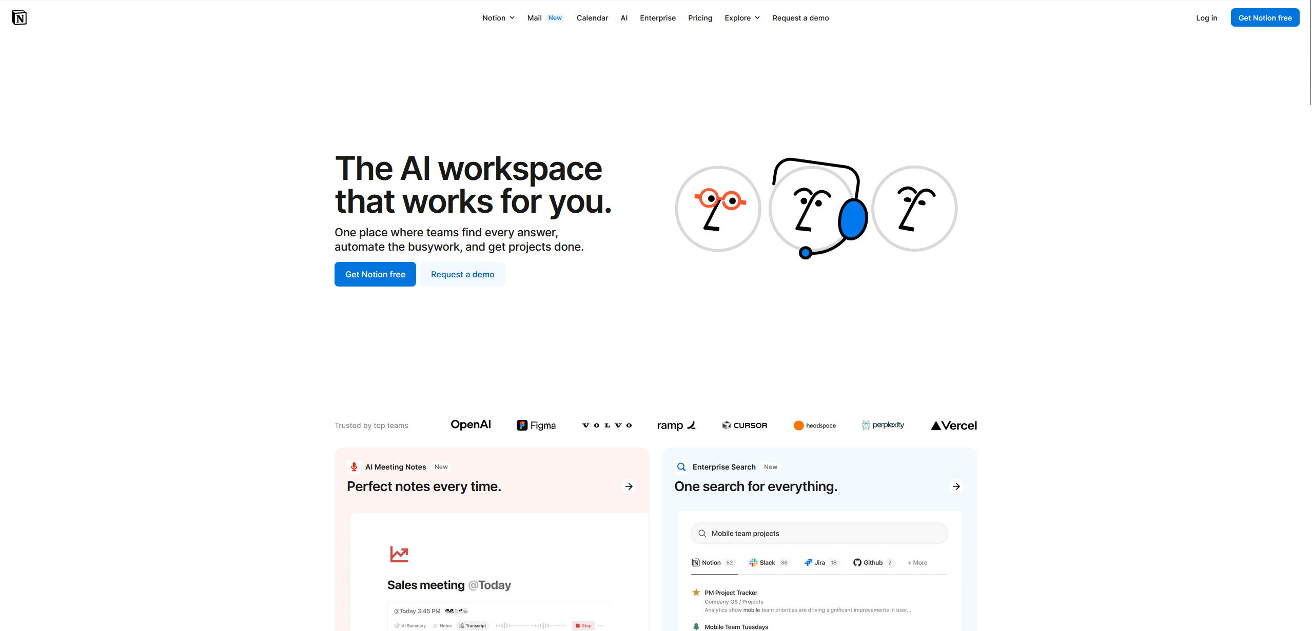 Plain Notion website screenshot